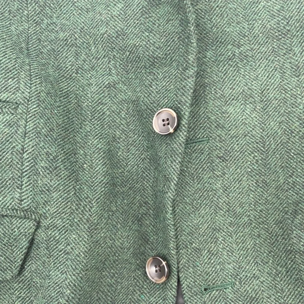 ASOS Men's Blazer Herringbone Tweed Green Wool Blend 36 Short
